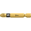 Wera Screwdriver Bit 1/4 in Tip PZ3 Hex Drive 50 mm Overall Length 05059904001