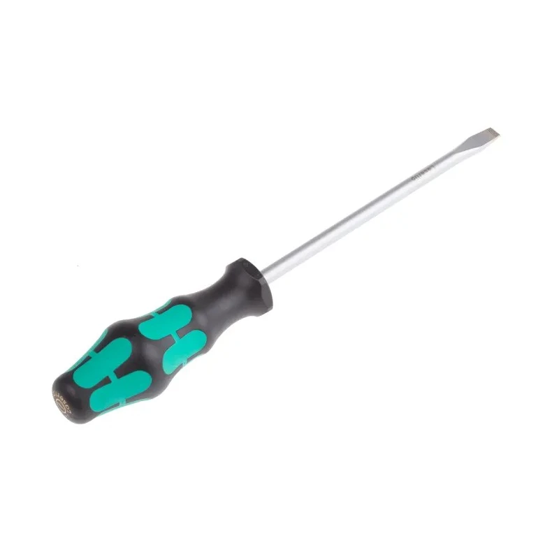 Wera Standard Slotted Screwdriver 1.2mm Tip Thickness 7mm Tip Width 150mm Blade 255mm Overall Chrome Plated 05007635001