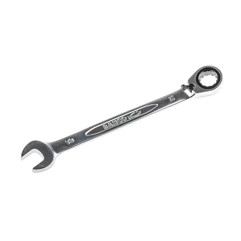 Bahco Ratchet Spanner 13 mm, 178mm Overall Length, Alloy Steel Chrome Finish 1RM-13