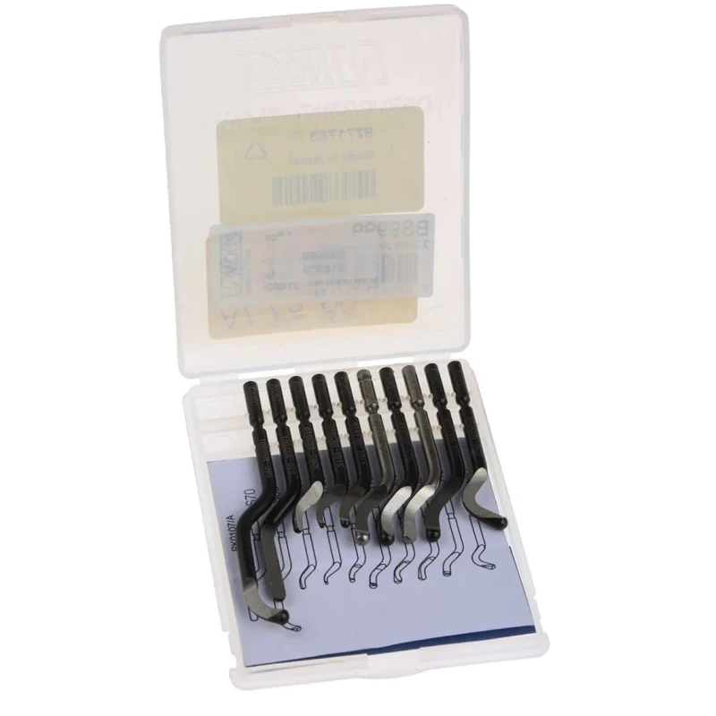 Noga Heavy Duty Deburring Blade Set for Aluminium, Brass, Cast Iron, Plastic, Stainless Steel BS 9999