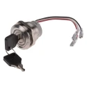 RS PRO Key Switch Stainless Steel Housing DPDT 5A 3-Way Latching Round Bezel 30V DC 250V AC 30.2 mm Panel Cut-Out IP40