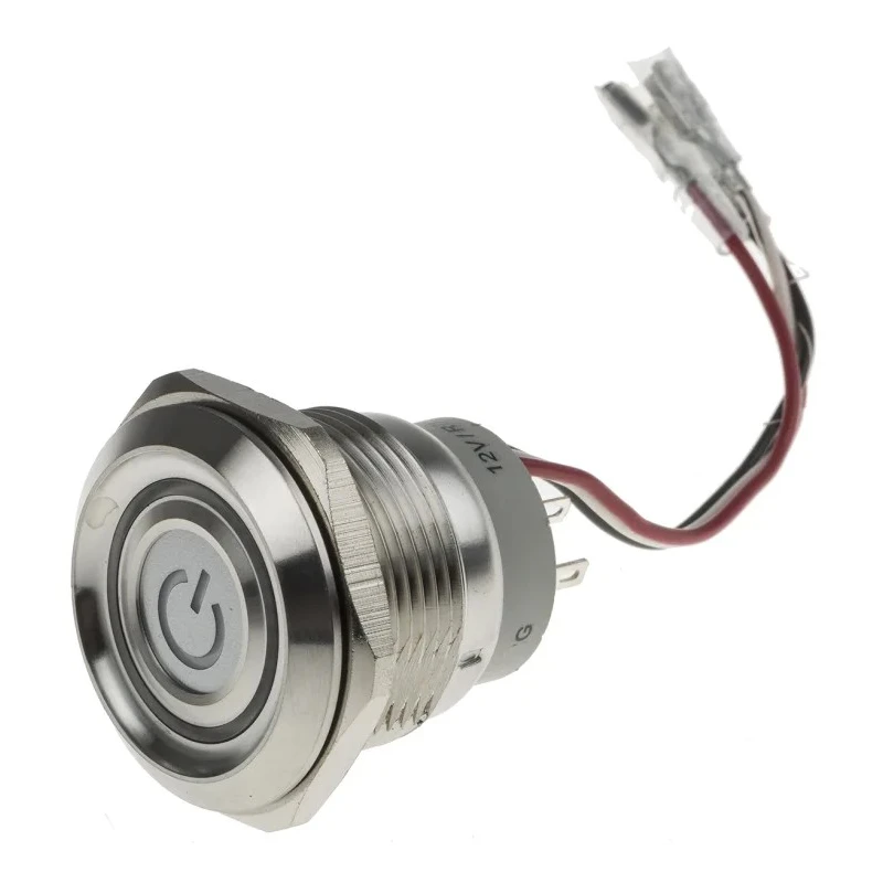 RS PRO Illuminated Momentary Push Button Switch Panel Mount DPDT RGB LED IP67 250 V 5A 877-1860