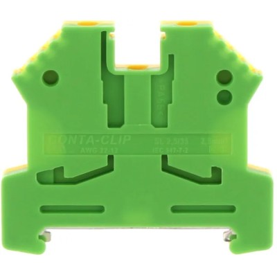 RS PRO Earth Terminal Block Green Yellow Protective 2mm² to 2.5mm² 1-Level Screw Termination 872-5628
