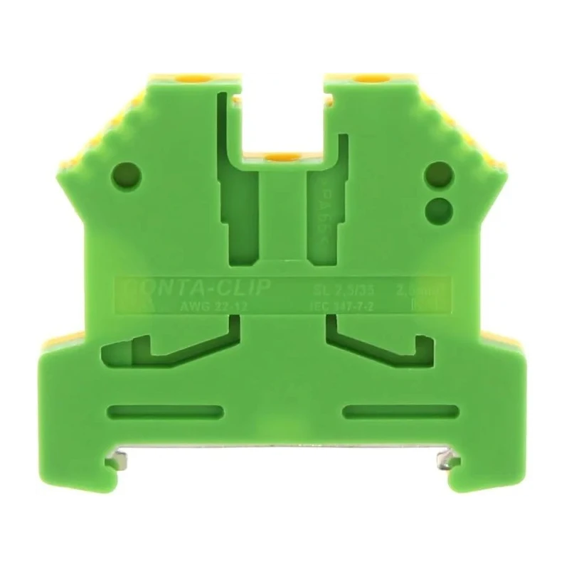 RS PRO Earth Terminal Block Green Yellow Protective 2mm² to 2.5mm² 1-Level Screw Termination 872-5628
