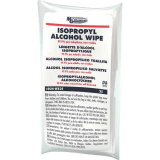 MG Chemicals Wet Isopropanol Wipes 130mm x 150mm Pack of 25 824-WX25