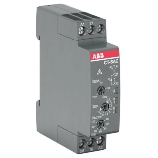 ABB CT-C Series DIN Rail Snap-On Timer Relay 2-Contact 24 to 48 V DC 24 V AC 240 V AC 0.05 s to 10 min 1 1SVR508210R0100