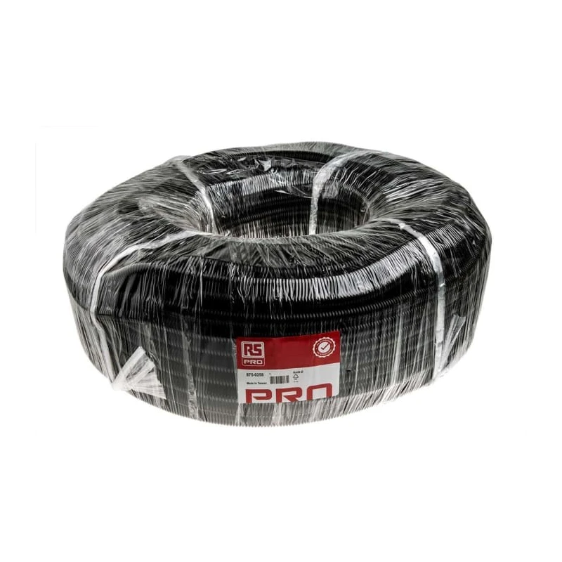 RS PRO Electrical Flexible Split Plastic Conduit 20 mm Nominal Diameter Black 100 m Length 875-0258
