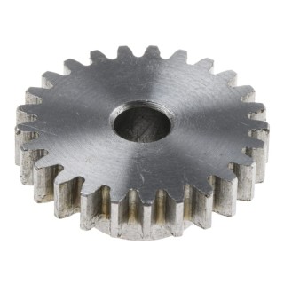 RS PRO Steel 25 Teeth Spur Gear, 1 Module, 6mm Bore, 25 mm Pitch Diameter, 14 mm Hub Diameter 878-7913