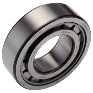 SKF Single-Row Shielded Roller Bearing 40 mm ID, 80 mm OD, 23 mm Width, Sheet Metal Cage, Cylindrical Bore NJ 2208 ECJ