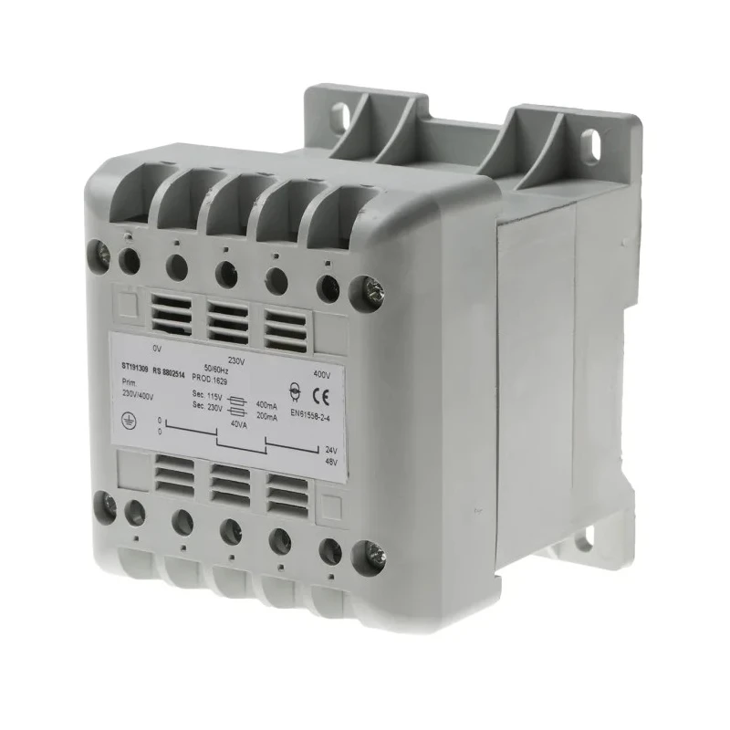 RS PRO 40 VA DIN Rail Transformer 230 V, 400 V AC Primary, 12 V, 115 V, 24 V AC Secondary, IP21 Protection, 50/60Hz 880-2514