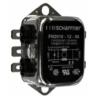 Schaffner Chassis Mount EMI Filter 12A 250V AC/DC Fast-On Termination Single Phase FN2010