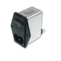 Schaffner 250V 10A Flange IEC Filter Male 2 Pole 2 Fuse Faston FN284-10-06