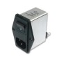 Schaffner 250V 10A Flange IEC Filter Male 2 Pole 2 Fuse Faston FN284-10-06