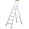 TUBESCA Anodised Aluminium 5 Steps Step Ladder 1.1m Platform Height 1.75m Open Length 02370005