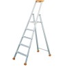 TUBESCA Anodised Aluminium 5 Steps Step Ladder 1.1m Platform Height 1.75m Open Length 02370005