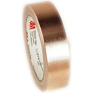 3M 1245 Conductive Metallic Tape Copper Foil, Acrylic Adhesive, 9mm x 16m, 130°C Max T12459