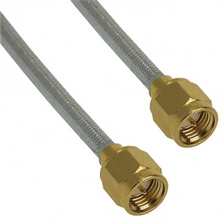 Cinch 415 Series Hand Formable 0.141 Coaxial Cable 50 Ω, 203.2 mm Length, Silver, Terminated 415-0082-008