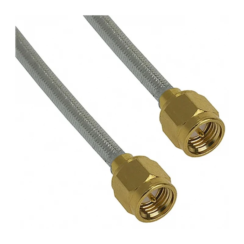 Cinch 415 Series Hand Formable 0.141 Coaxial Cable 50 Ω, 203.2 mm Length, Silver, Terminated 415-0082-008