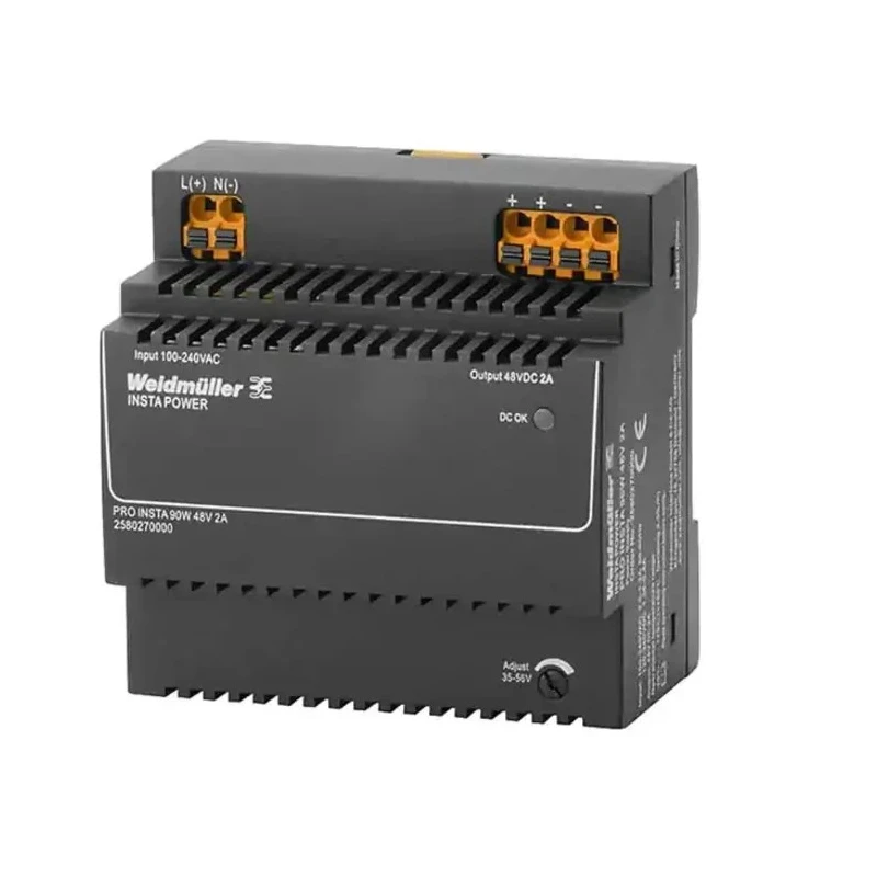Weidmüller PRO INSTA Switched Mode DIN Rail Power Supply AC/DC Input 370 V dc, 264 V ac, Output 48 V dc, 2 A, 96 W 2580270000