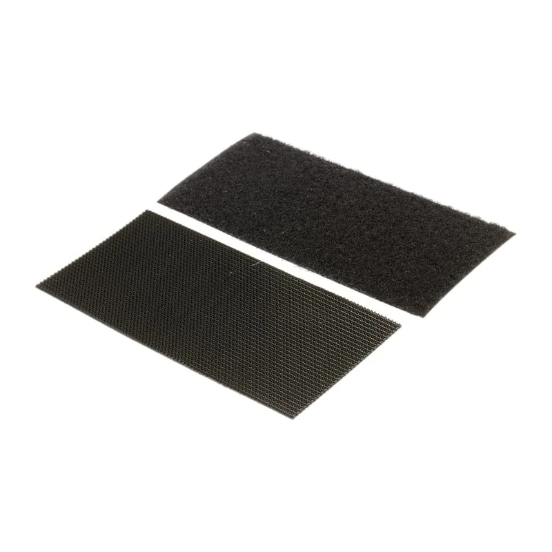 RS PRO Black Hook & Loop Tape, 50 mm Width x 100 mm Length, Nylon Material, Pre-cut, Model 890-4212
