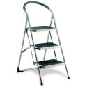 RS PRO 3 Tread Folding Steel Steps 0.71m Platform Height Silver Grey 877-6819