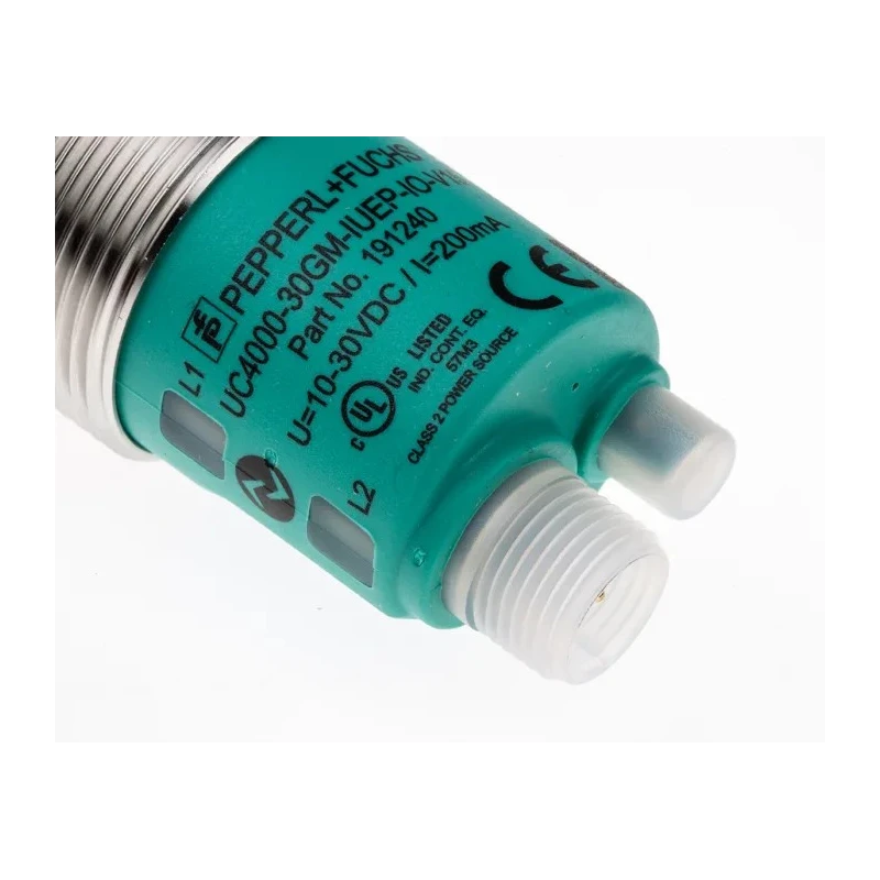 Pepperl + Fuchs Barrel Ultrasonic Proximity Sensor M12 4000 mm 200mA IO-Link 3V 30 V dc UC4000-30GM-IUEP-IO-V15