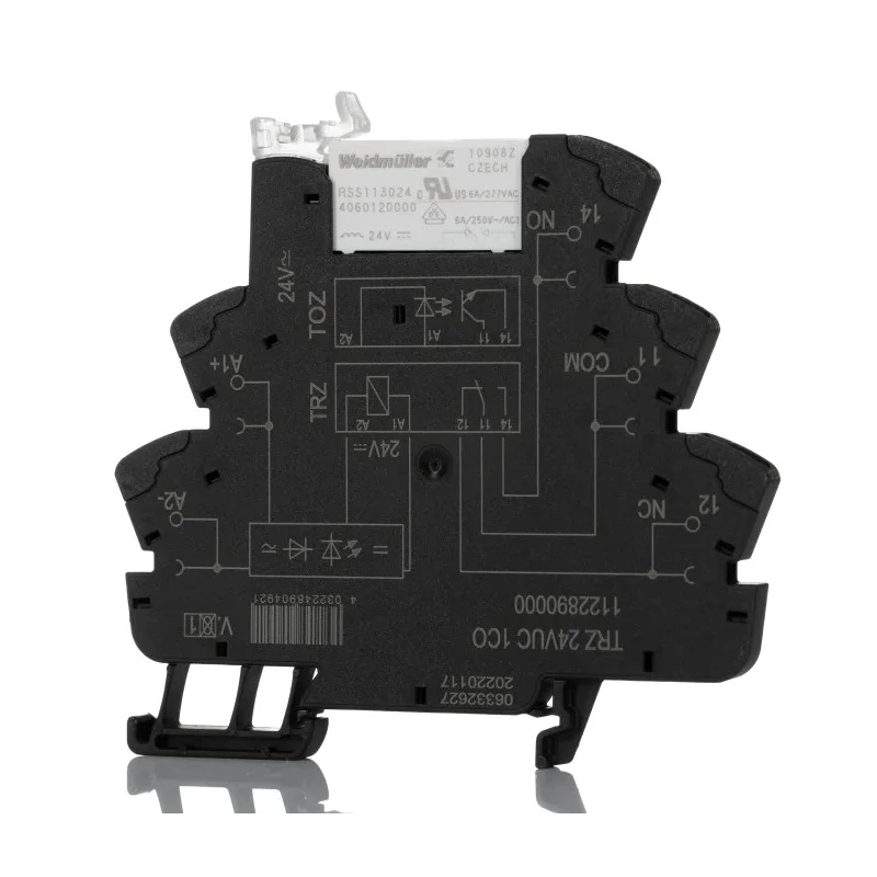 Weidmüller TRZ Series Interface Relay DIN Rail Mount 24V Coil SPDT 6A Switching Current 1122890000