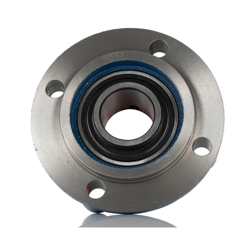 SKF Flange Bearing Unit, 4 Hole Cylindrical Bore, 30 mm ID, Cast Iron Housing, Set Screw Locking, 6300 RPM FYC 30 TF