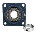 SKF Flanged Bearing Unit, 4-Hole Flange Type, 30 mm Inside Diameter, Steel and Cast Iron Housing, Cylindrical Bore FY 30 FM