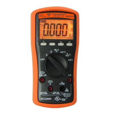 Tempo Digital Handheld Multimeter, 10 A AC, 6 mA DC, 1 kV AC MM200