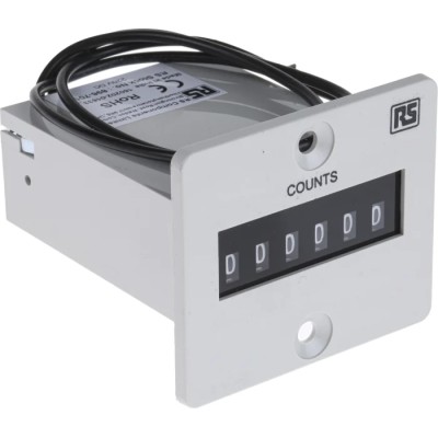 RS PRO 6 Digit Electromechanical Impulse Counter Manual Reset 4mm Digit Height 896-7018
