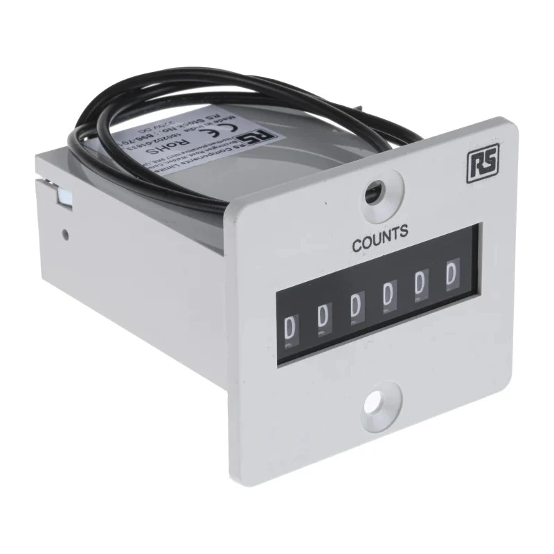RS PRO 6 Digit Electromechanical Impulse Counter Manual Reset 4mm Digit Height 896-7018