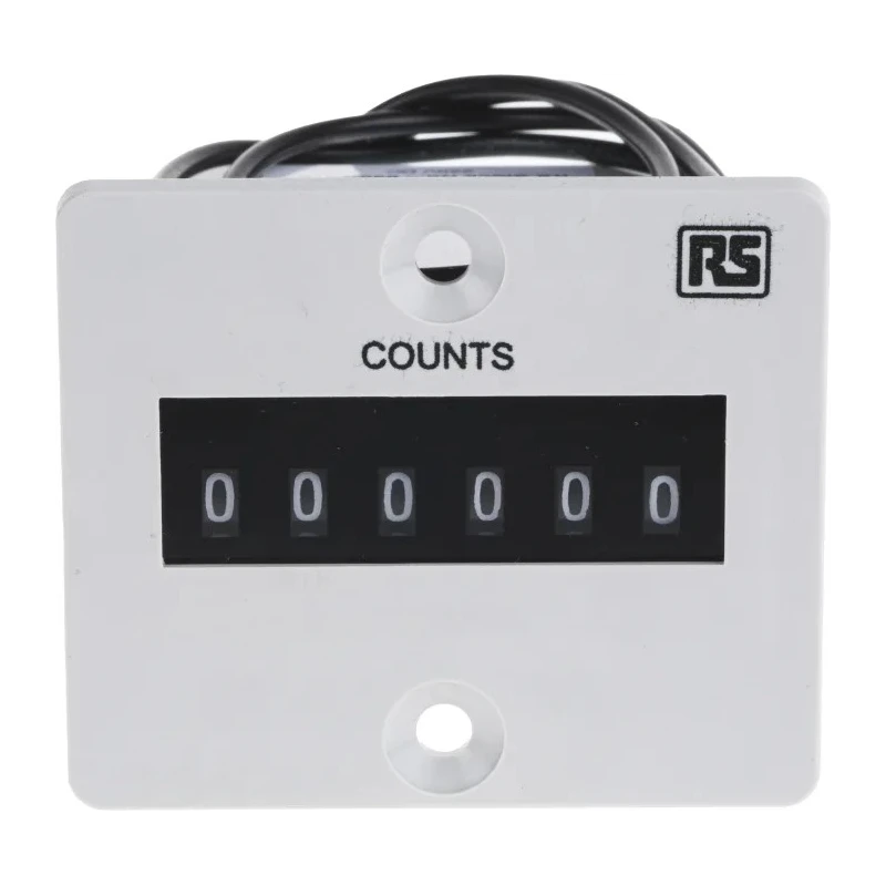 RS PRO 6 Digit Electromechanical Impulse Counter Manual Reset 4mm Digit Height 896-7018