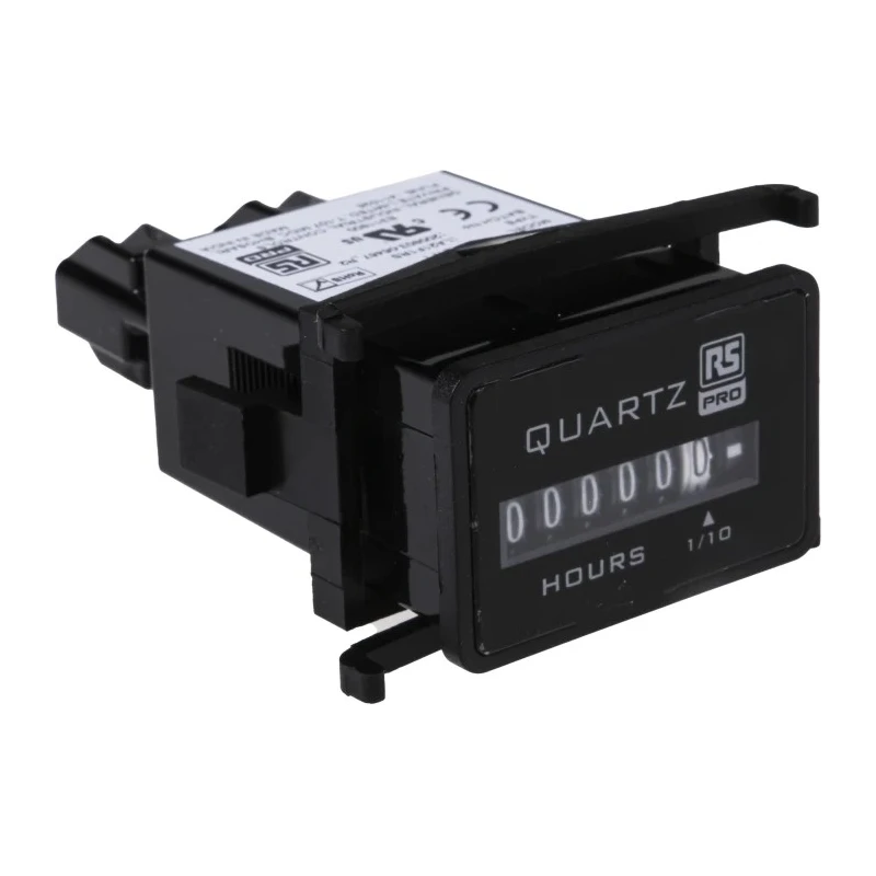 RS PRO 6 Digit Analogue Hour Meter Panel Mount 90 to 264V AC ±0.02% Accuracy 896-6905