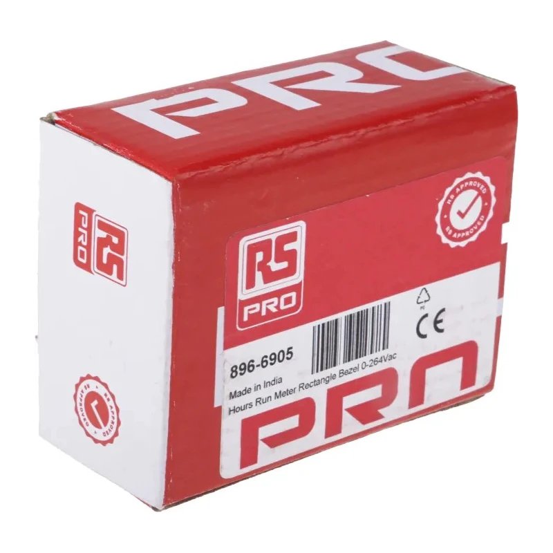 RS PRO 6 Digit Analogue Hour Meter Panel Mount 90 to 264V AC ±0.02% Accuracy 896-6905