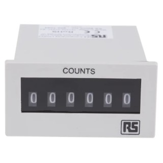 RS PRO Electromechanical 6-Digit Impulse Counter 4mm Digit Height Manual Reset 896-7024