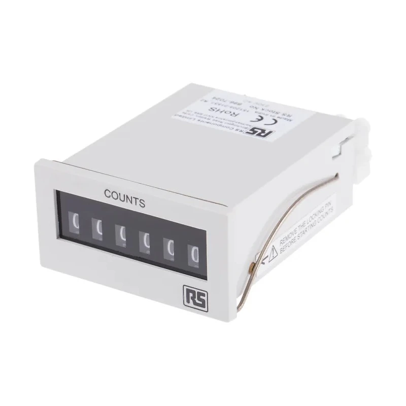 RS PRO Electromechanical 6-Digit Impulse Counter 4mm Digit Height Manual Reset 896-7024