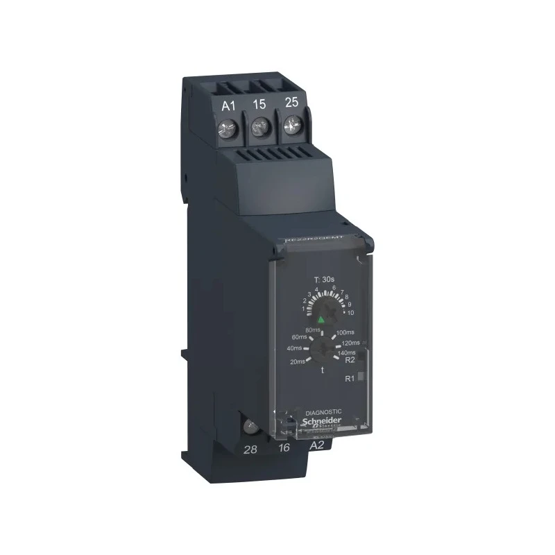 Schneider Electric Harmony Time Series DIN Rail Timer Relay, 2-Contact, 24 to 240 V DC, 380V AC, 415 V AC, 0.3 to RE22R2QEMT