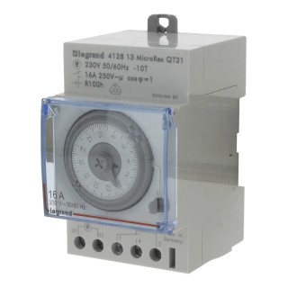 Legrand Analogue DIN Rail Time Switch 3-Channel 230V AC 4 128 13