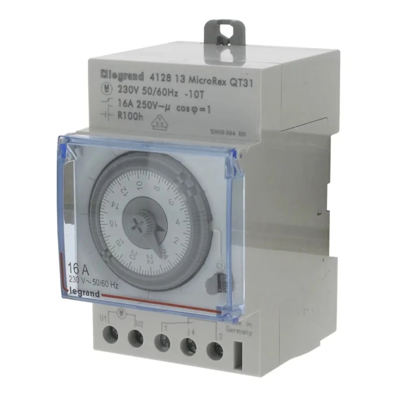 Legrand Analogue DIN Rail Time Switch 3-Channel 230V AC 4 128 13
