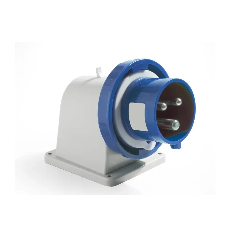 RS PRO Industrial Power Connector Blue Wall Mount Straight 32A 200-250V IP67 IP67