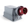 RS PRO IP67 Red Wall Mount Straight Industrial Power Connector, 125A, 380V, 415V IP67