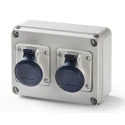RS PRO Grey Wall Mount 3P Straight Industrial Power Connector 16A 110V IP44 IP44
