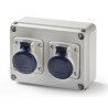 RS PRO Grey Wall Mount 3P Straight Industrial Power Connector 16A 110V IP44 IP44