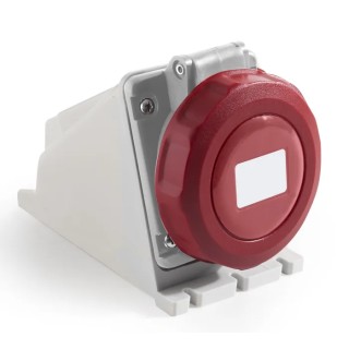 RS PRO Industrial Power Connector 16A 415V IP67 Red Wall Mount 3P+T IP67