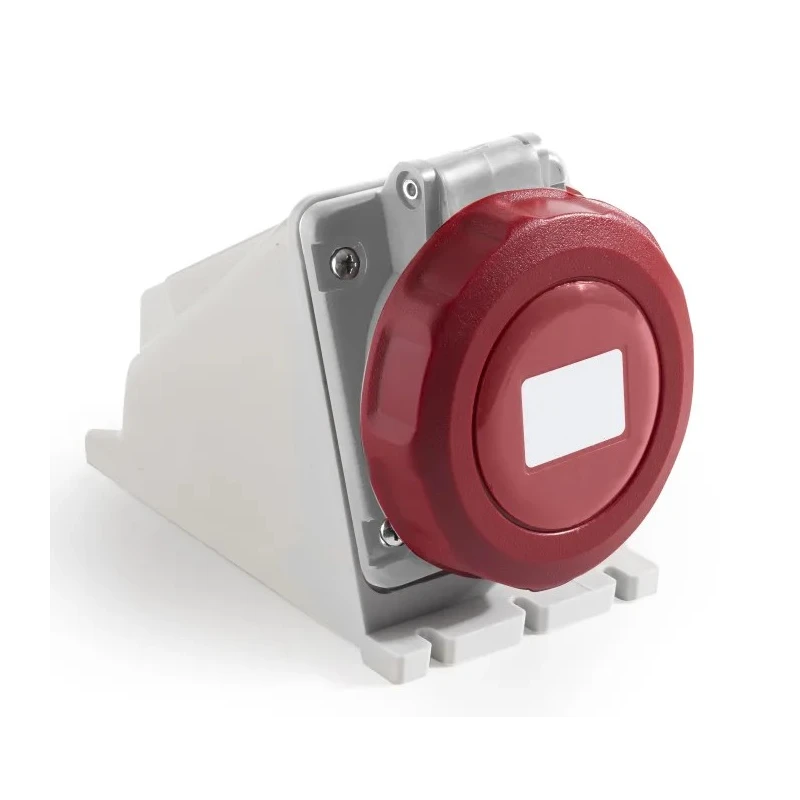 RS PRO Industrial Power Connector 16A 415V IP67 Red Wall Mount 3P+T IP67