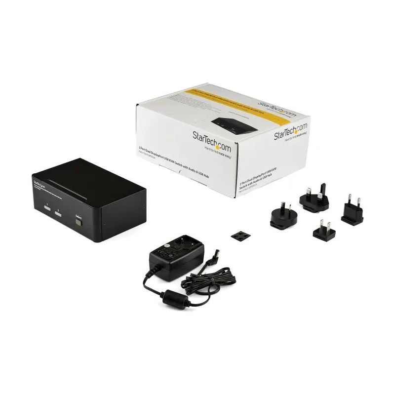 StarTech.com 2 Port 2 Displays USB DisplayPort KVM Switch 3.5 mm Stereo Audio 2560 x 1600 Pixel Maximum SV231DPDDUA