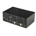 StarTech.com 2 Port 2 Displays USB DisplayPort KVM Switch 3.5 mm Stereo Audio 2560 x 1600 Pixel Maximum SV231DPDDUA