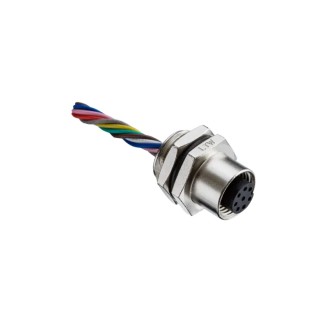 Amphenol Industrial Female 17 Way M12 Sensor Actuator Cable Polyurethane Jacket 200 mm M12A-17PFFC-SH8B20