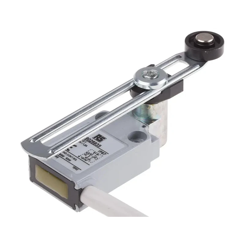 RS PRO Adjustable Roller Lever Limit Switch, 1 NO/1 NC Contact Configuration, IP67 Die Cast Zinc Housing, 240V AC, 5A IP67